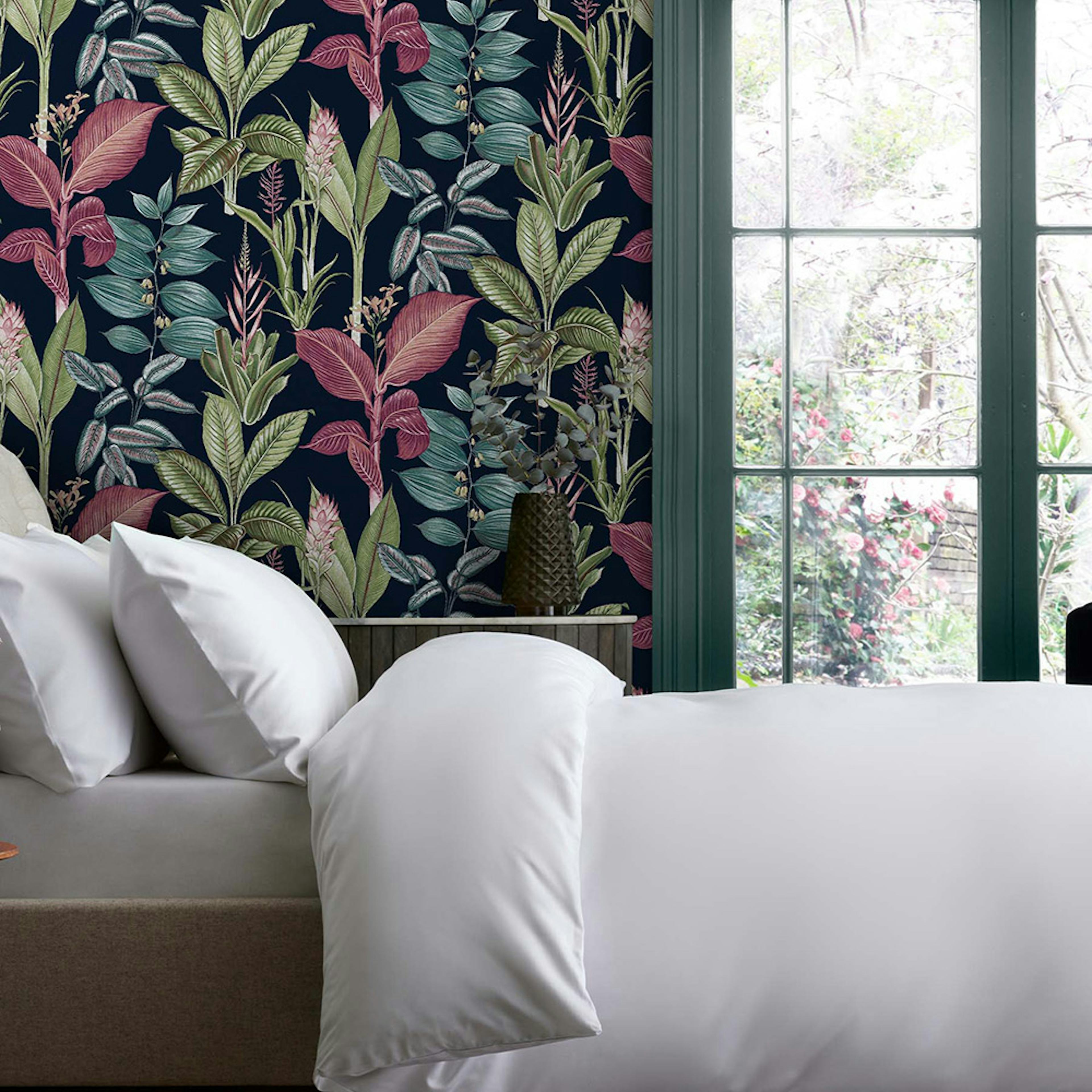 Tapet NEXT Fantasy Rainforest Leaves Navy