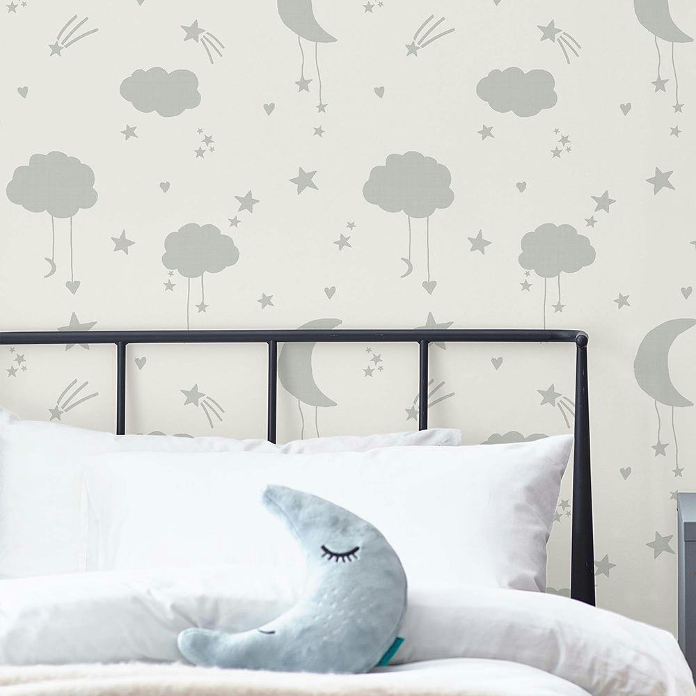 Tapet NEXT Moon & Stars Grey