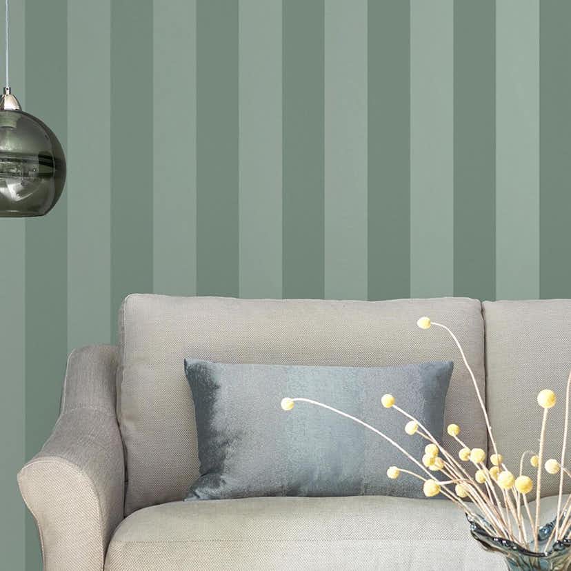 Tapet Laura Ashley Lille Pearlescent Stripe Jade Grön 118478