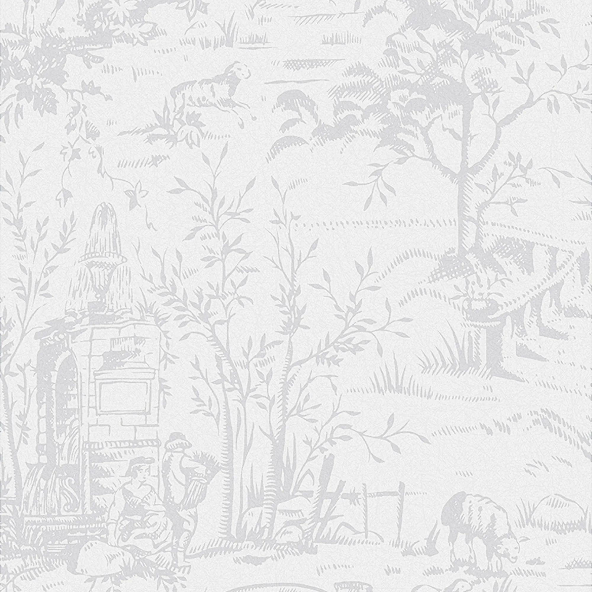 Tapet Laura Ashley Toile De Jouy Sugaröd Grå 118495