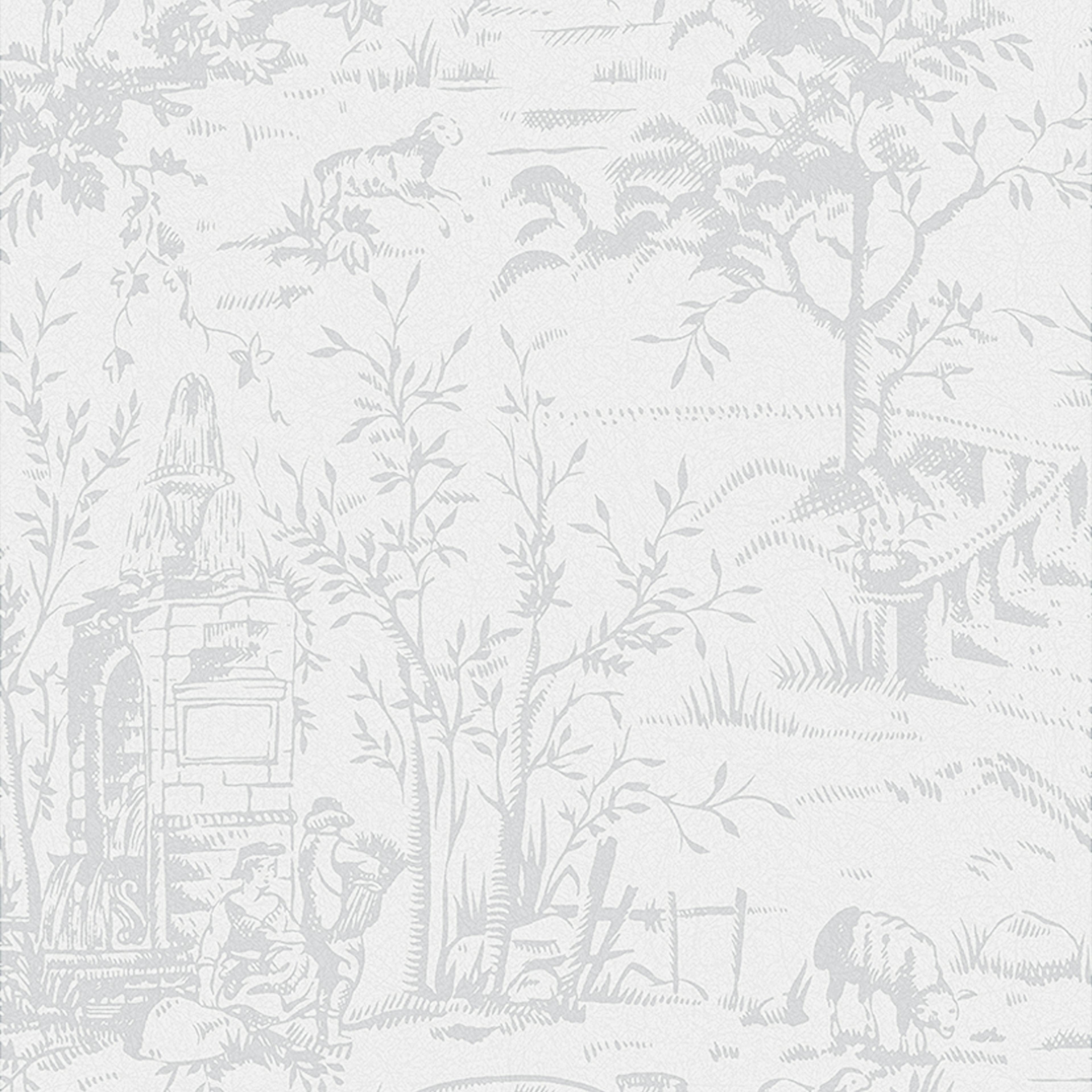 Tapet Laura Ashley Toile De Jouy Sugaröd Grå 118495