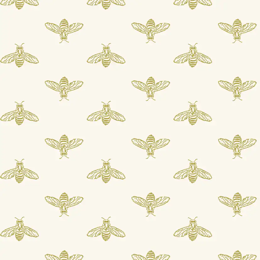 Fototapet Joules Block Print Bee Antique Gold 10mx52 cm