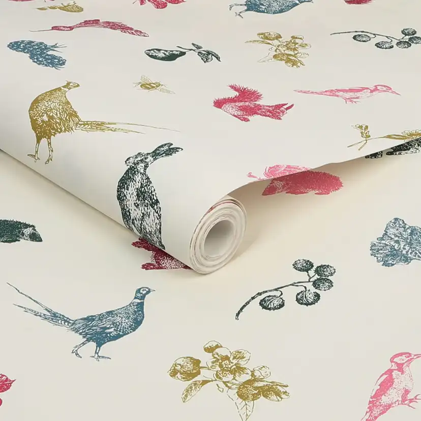 Tapet Joules Etched Woodland Crème Multi