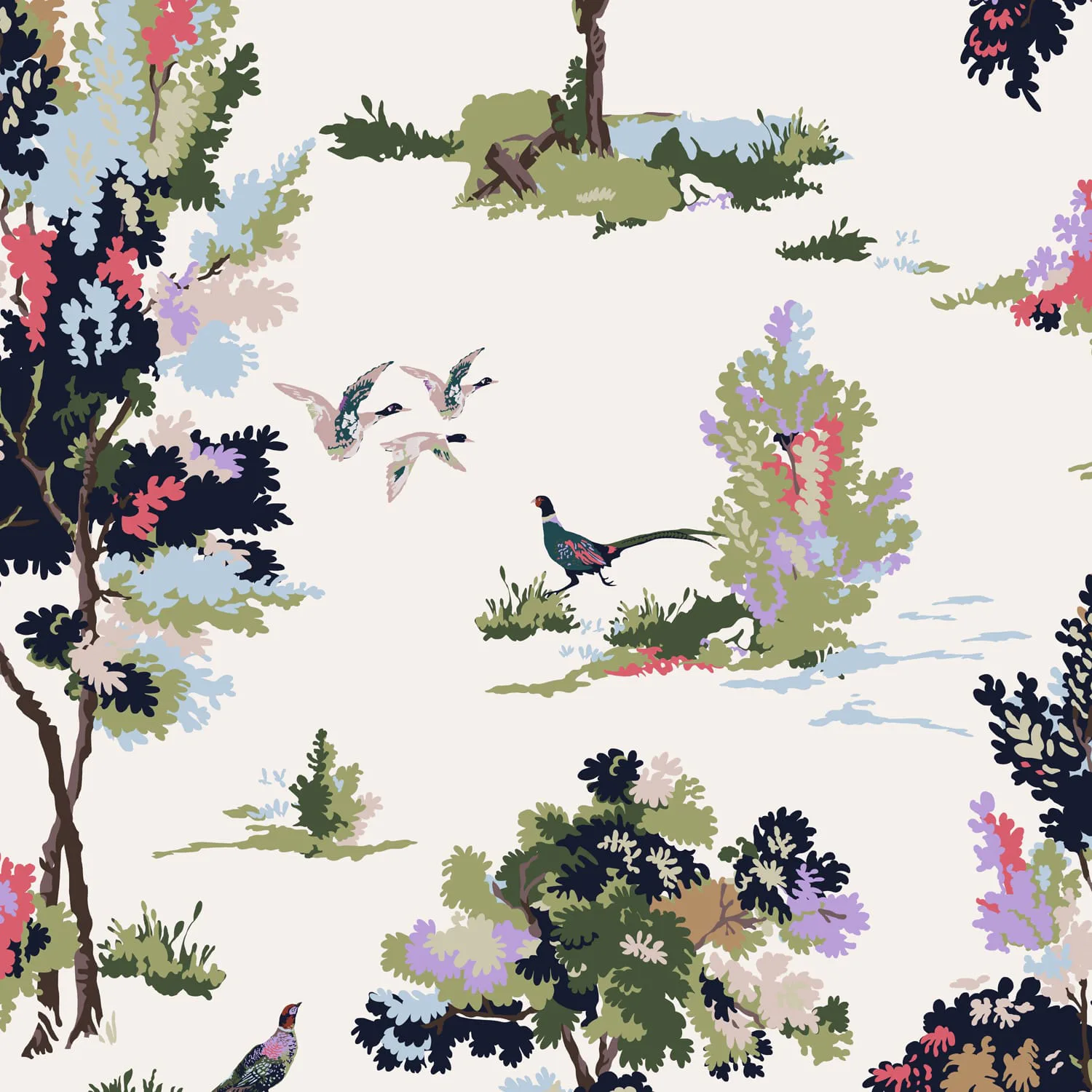 Tapet Joules Woodland Scene Dawn Grey