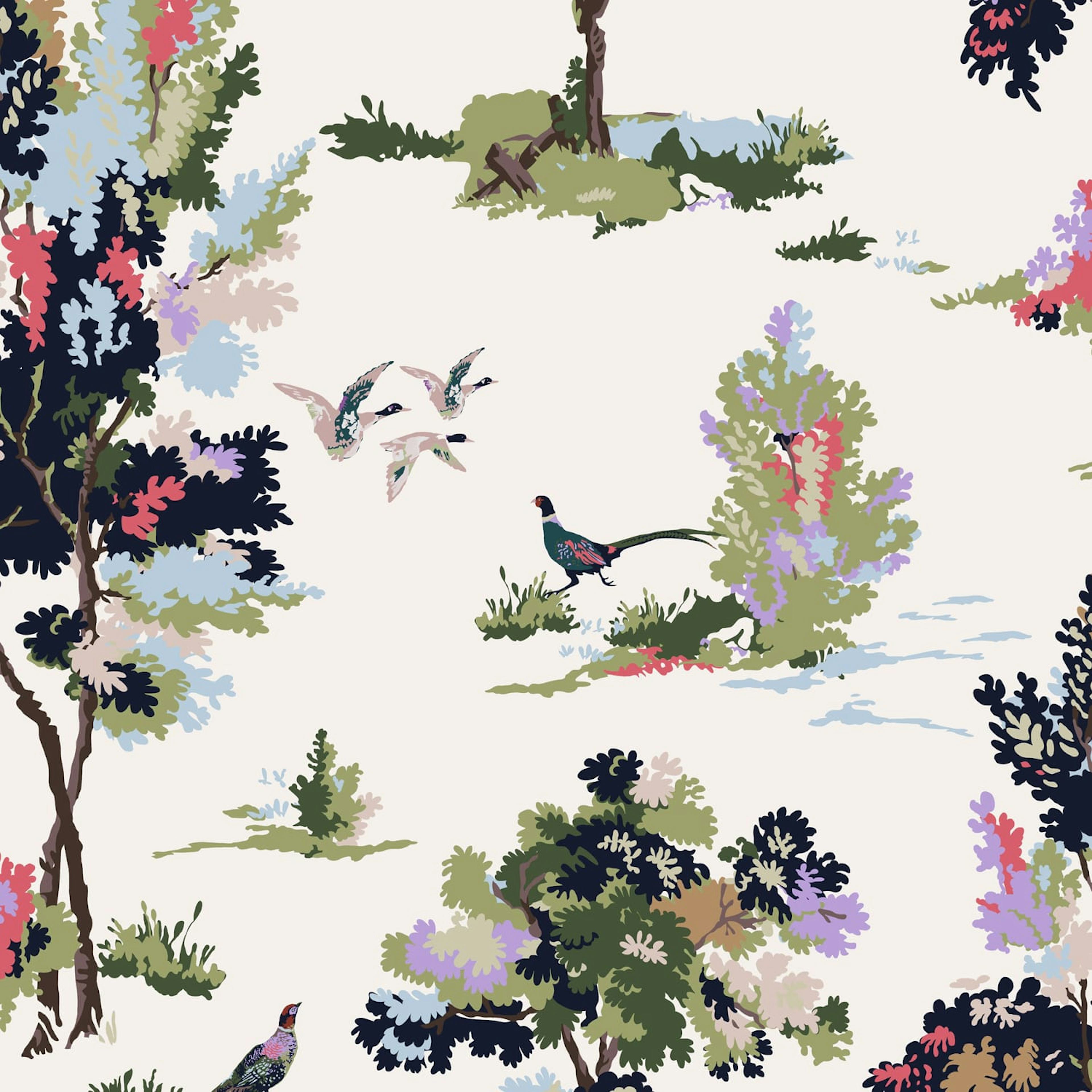 Tapet Joules Woodland Scene Dawn Grey