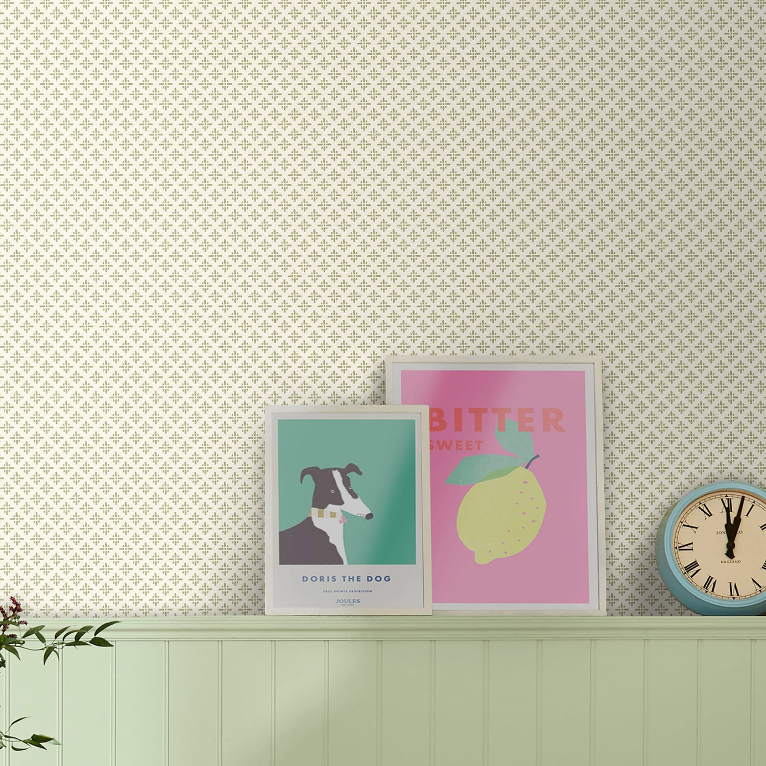 Tapet Joules Beckett Star Olive Green