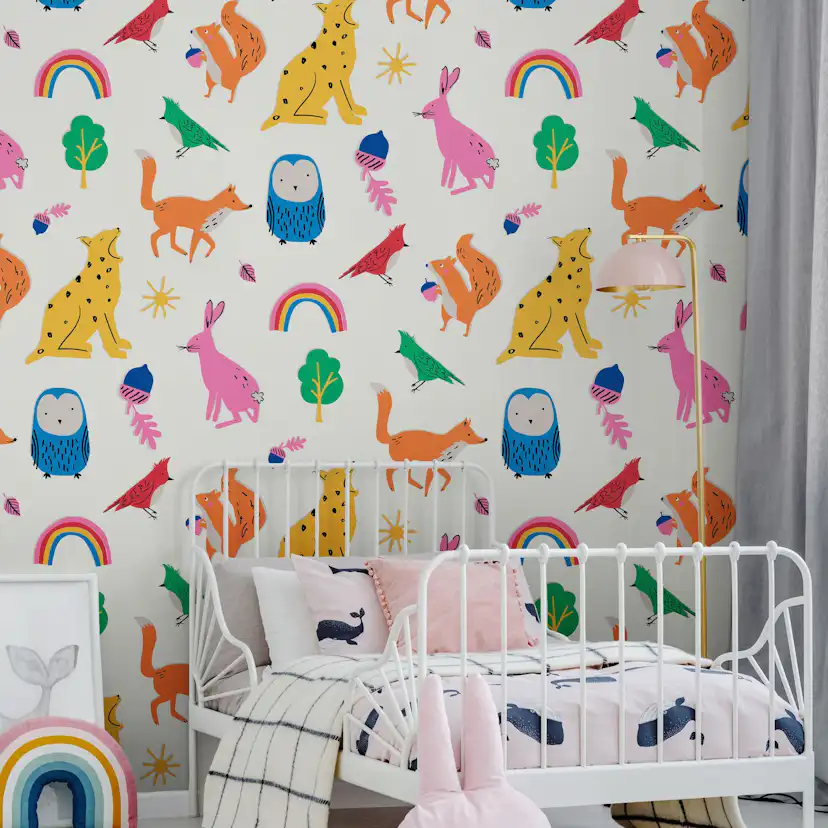 Tapet Joules Country Critters Heroes White/rainbow