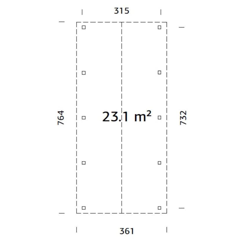 Carport Palmako Robert 23,1 m2