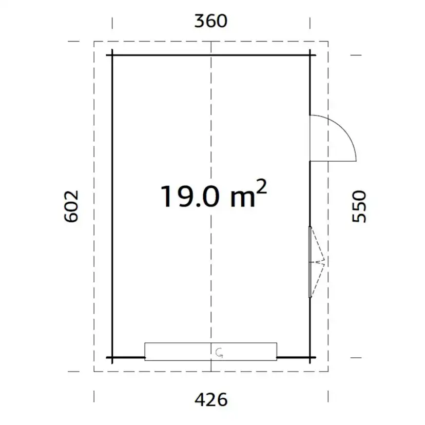 Garage Palmako Roger 19,0 m2 med Takskjutport