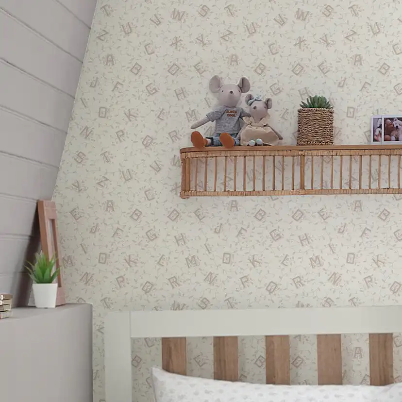 Tapet Laura Ashley Alphabet Dove Grå 119862