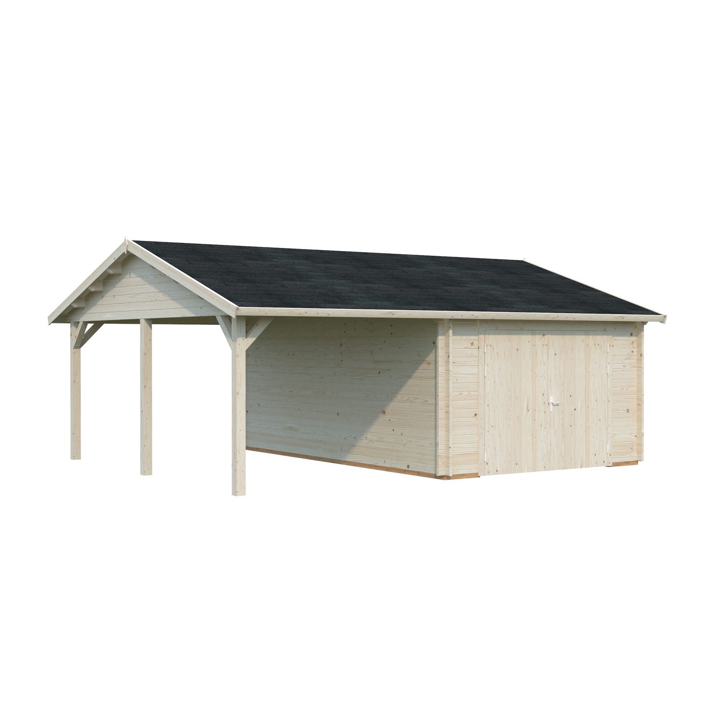 Garage Palmako Roger med Carport 36,5 m2 och Slagport