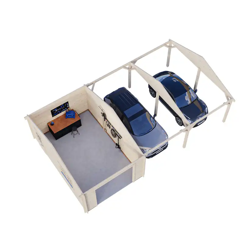 Garage Palmako Roger med Carport 53,1 m2