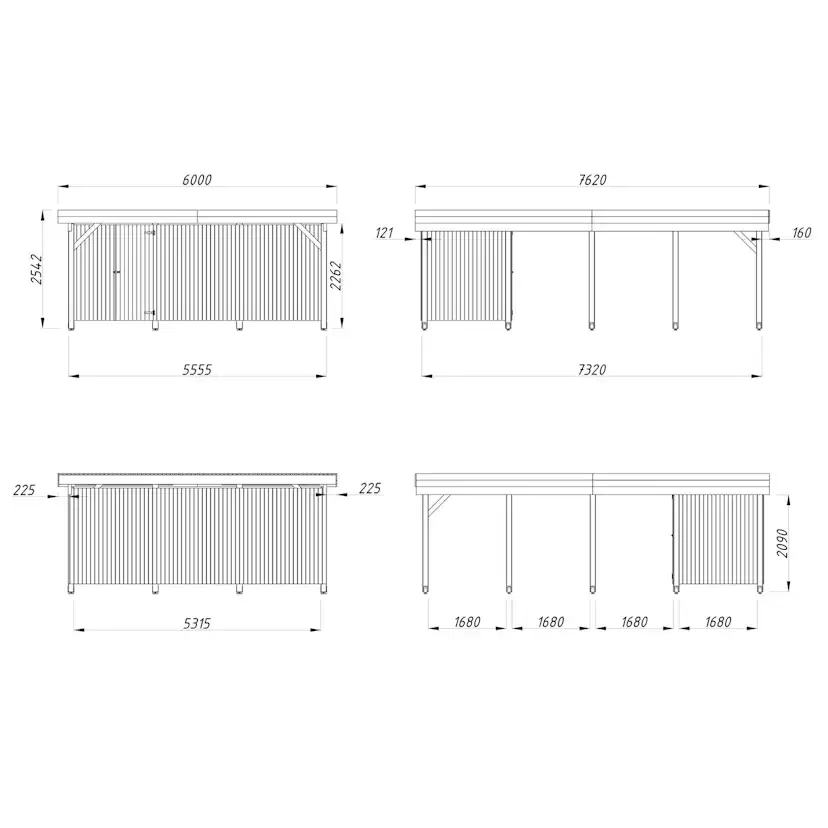 Carport Palmako Karl 40,6 m2 med Förråd
