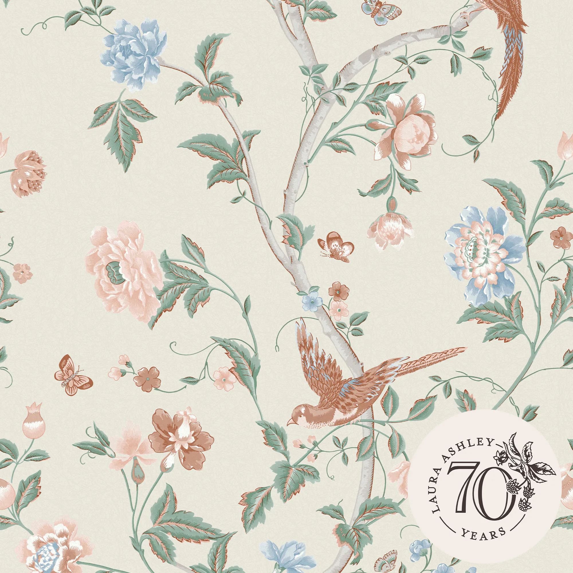 Tapet Laura Ashley Summer Palace Sage / Apricot 120133