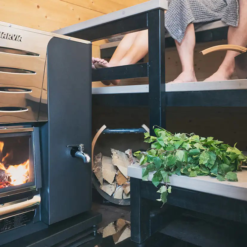 Golvskyddsplåt Harvia Svart Stor för Vedeldade Bastuugnar