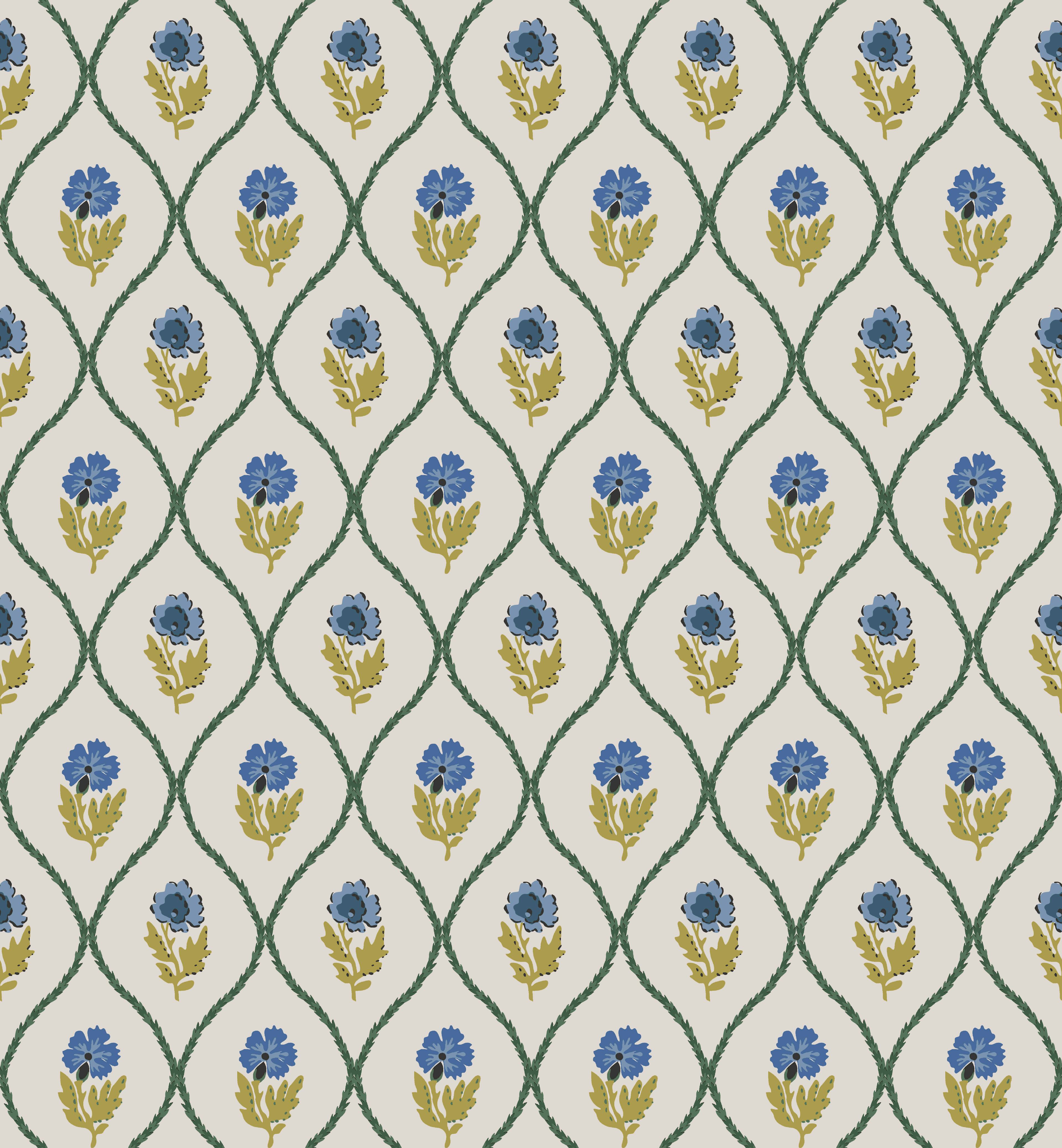 Tapet Joules Trellis Floral Guld 120876