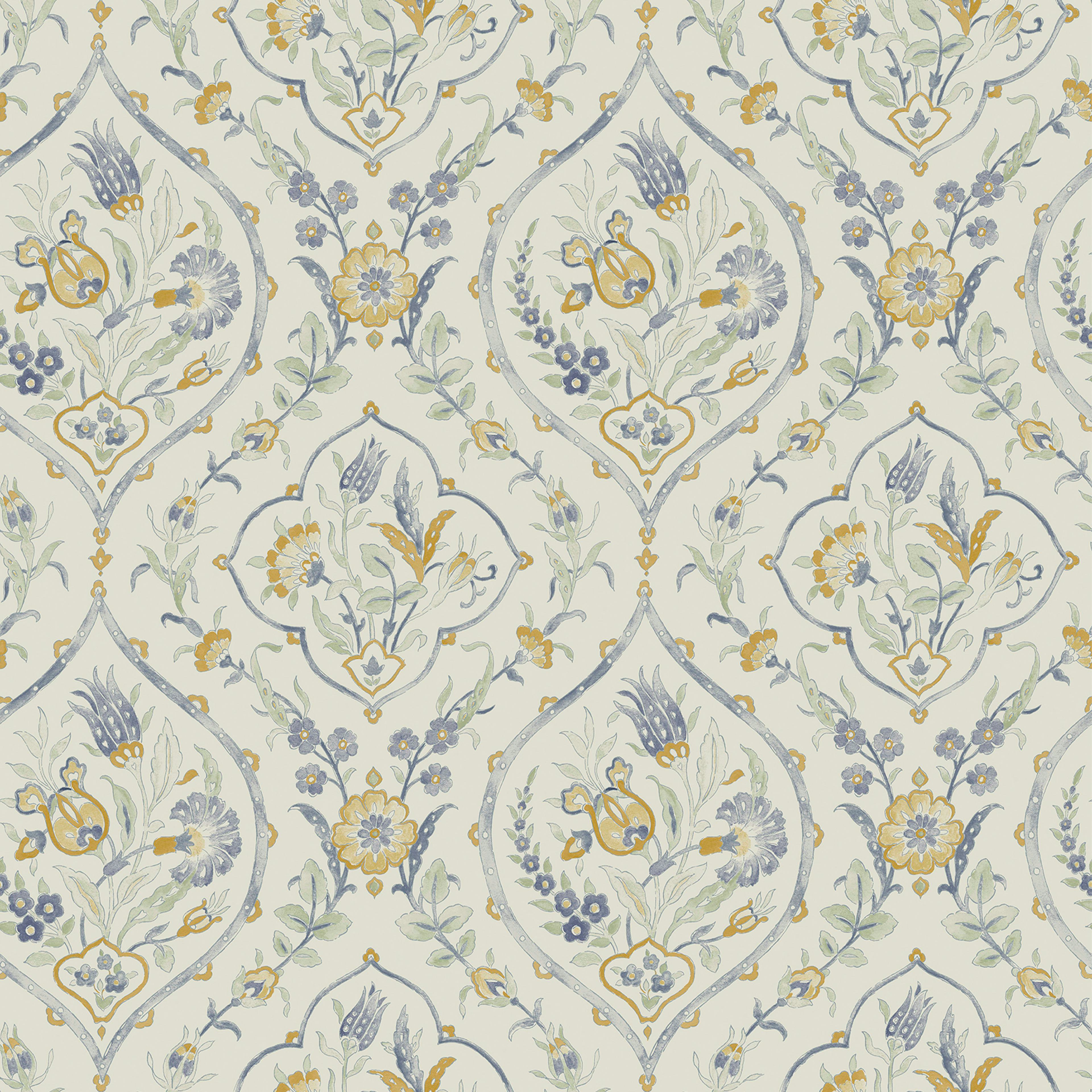 Tapet Laura Ashley Foscot Damask Pale Ochre Gul 121070