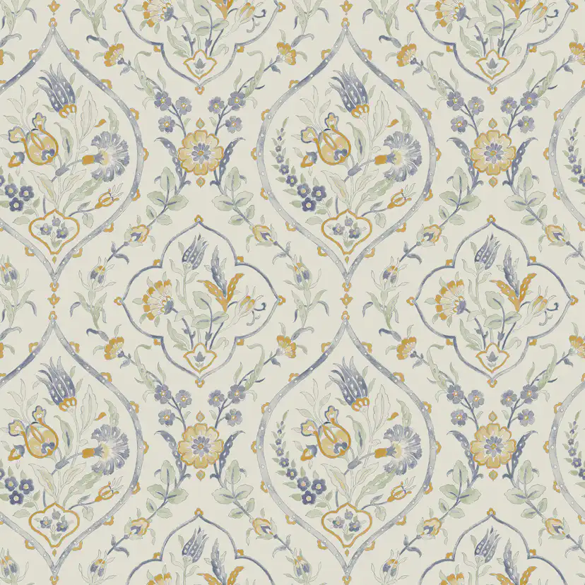 Tapet Laura Ashley Foscot Damask Pale Ochre Gul 121070