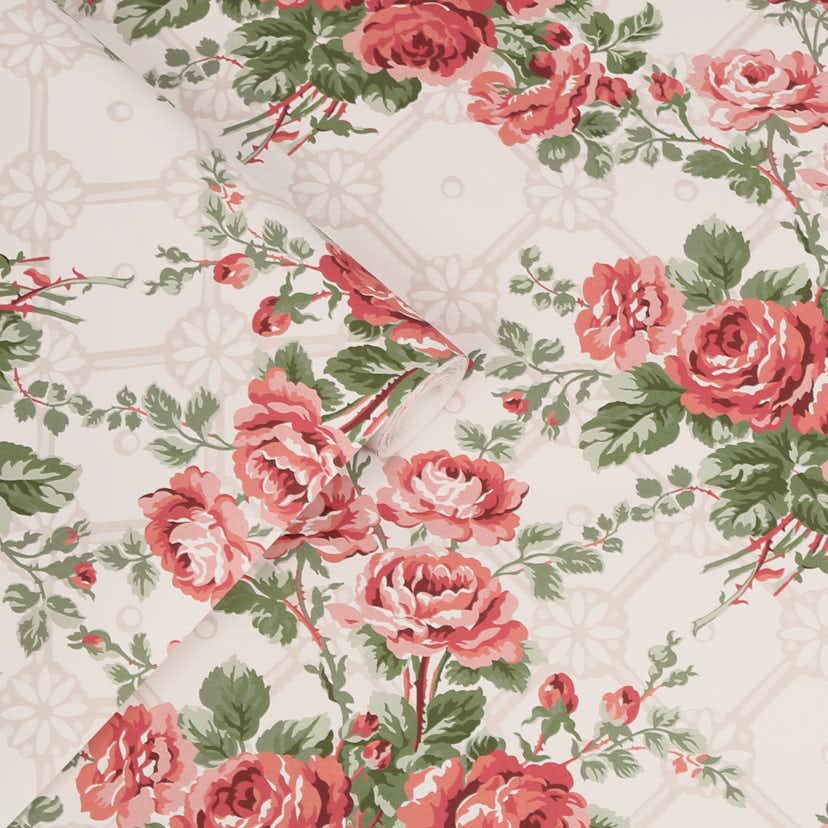 Tapet Laura Ashley Country Roses Old Rose Rosa 121081