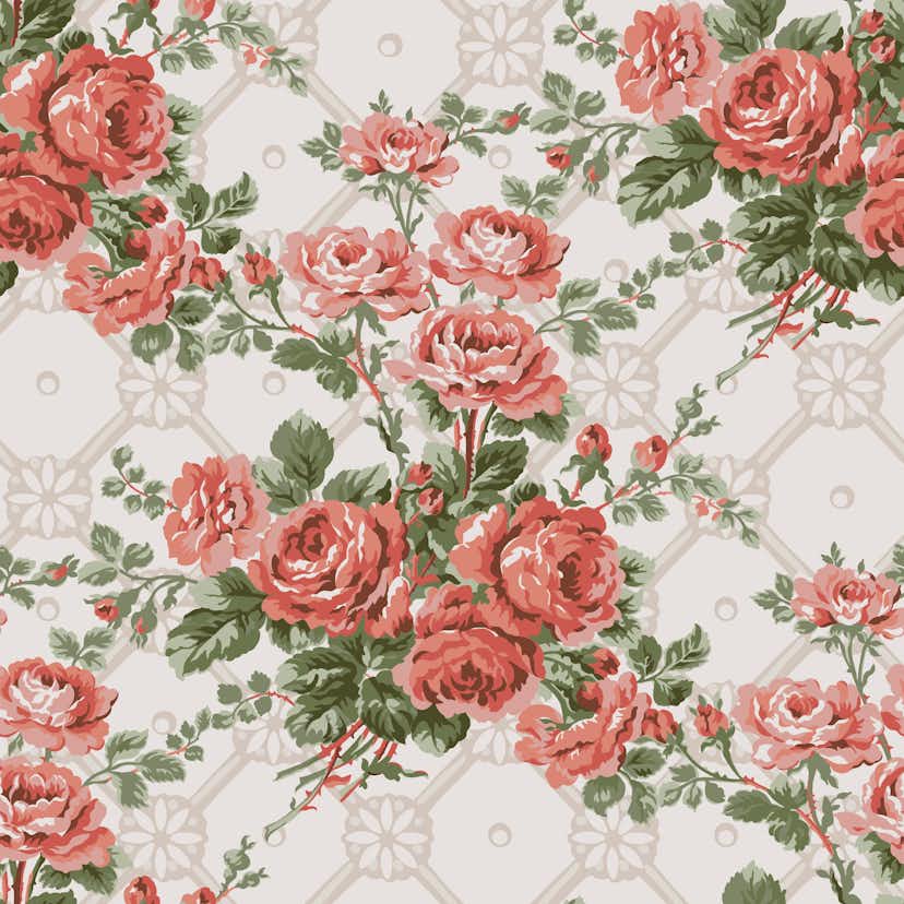 Tapet Laura Ashley Country Roses Old Rose Rosa 121081