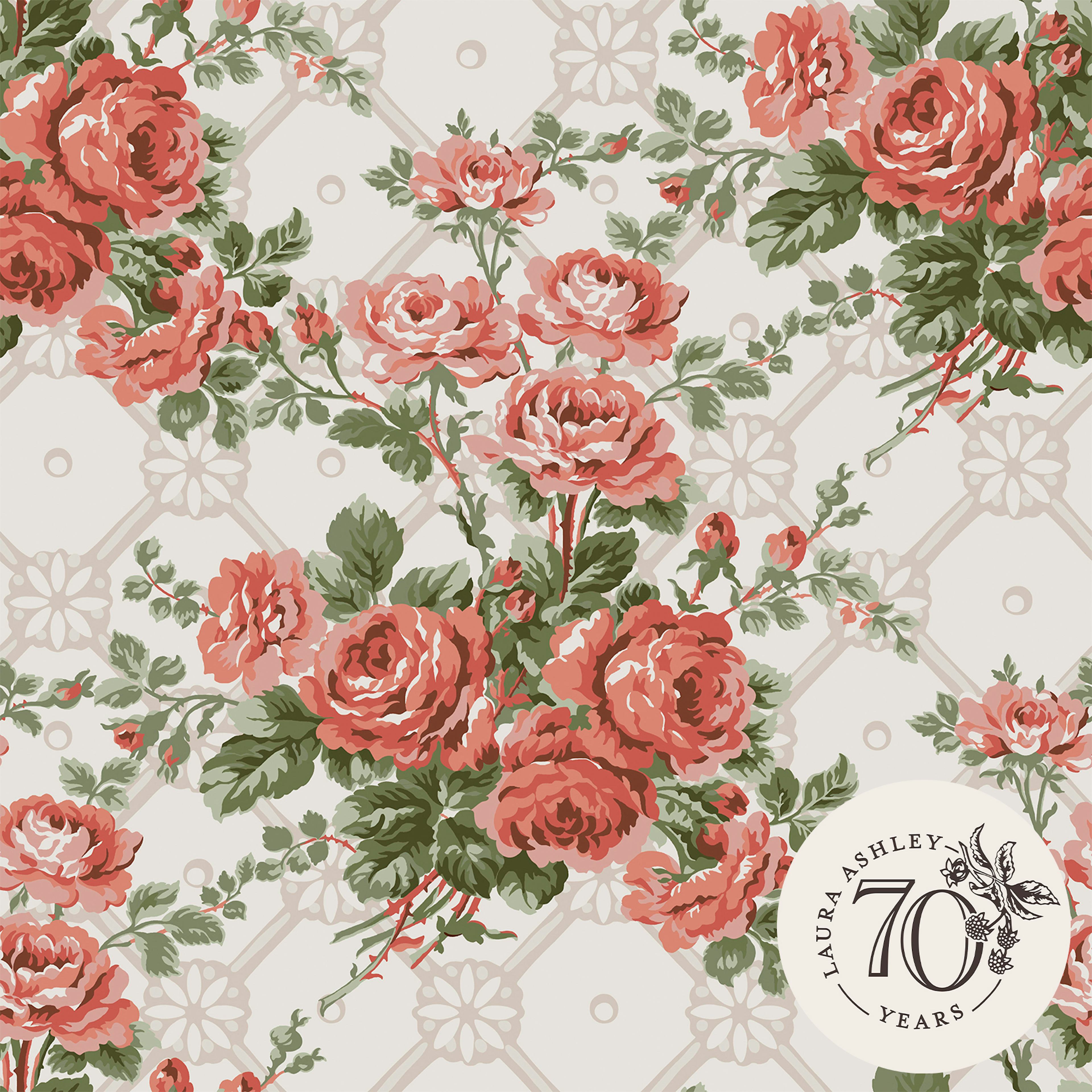 Tapet Laura Ashley Country Roses Old Rose Rosa 121081