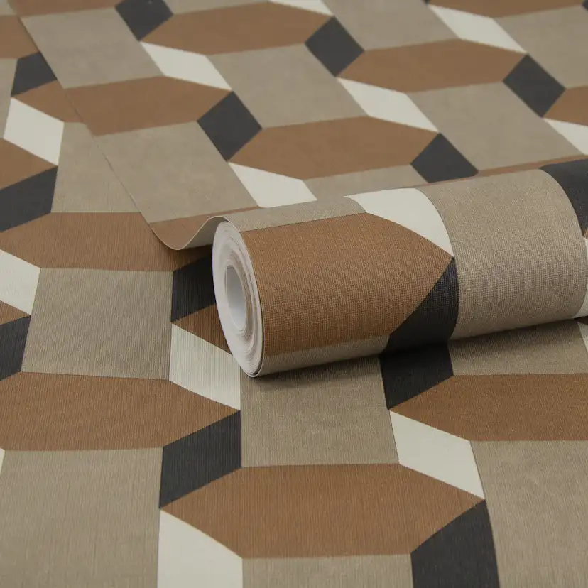 Tapet Sublime Vintage Geometriskmetrics Brun 121138