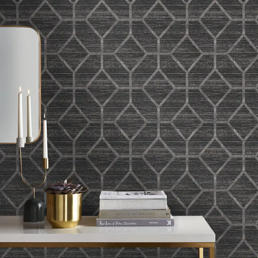 Tapet Sublime Geometrisk Texture Svart 121145