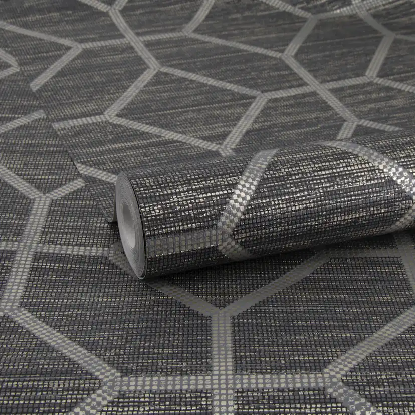 Tapet Sublime Geometrisk Texture Svart 121145