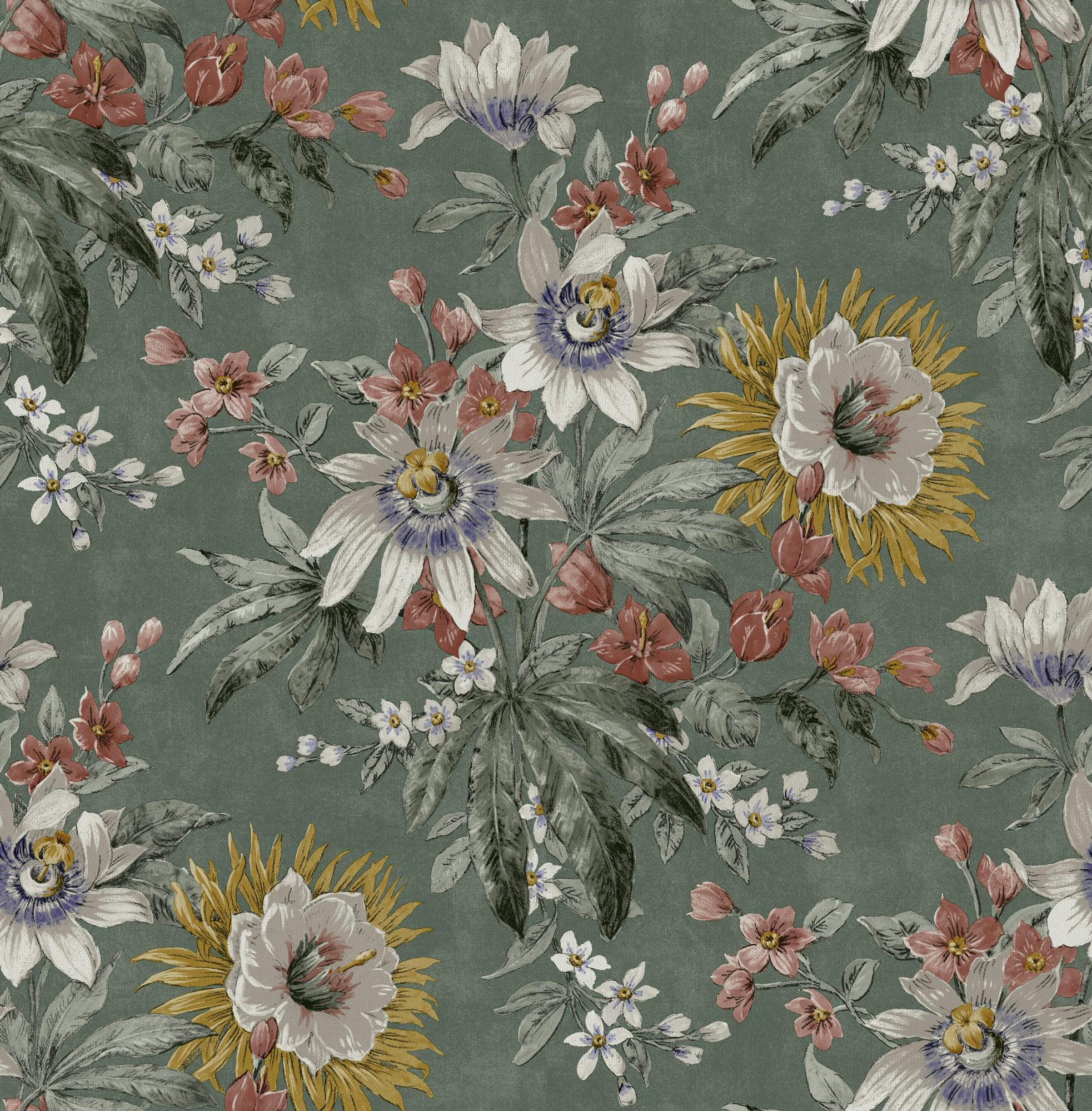 Tapet Sublime Elegant Flower Grön 121159