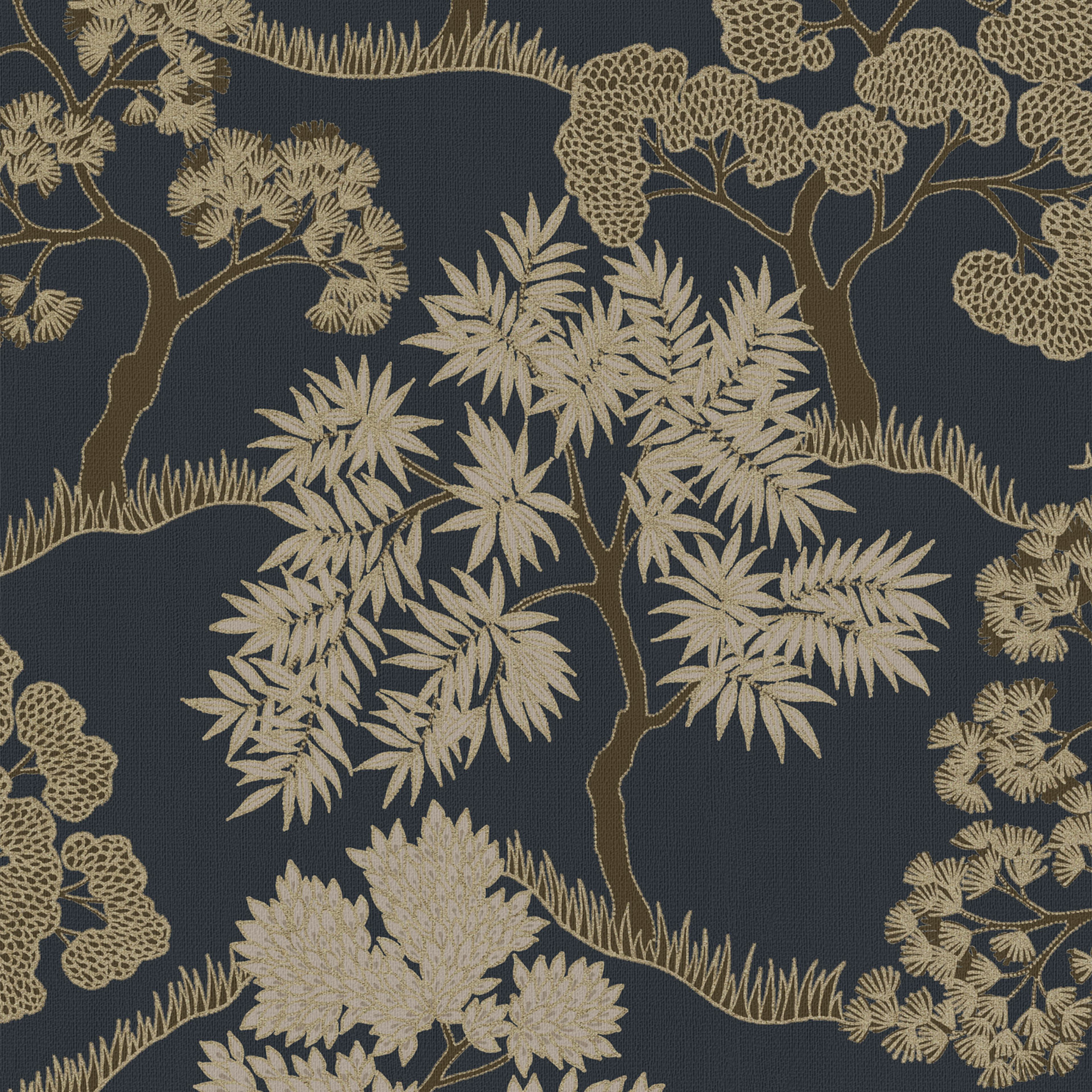 Tapet Sublime Trees Blå Guld 121161