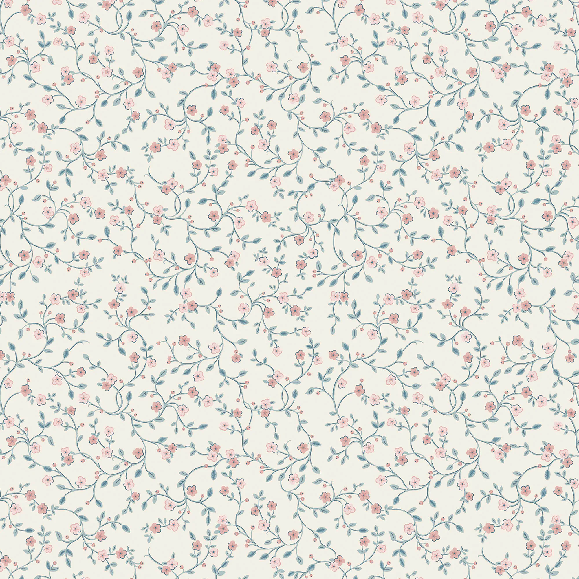 Tapet Laura Ashley Belncow Sprig Dark Duck Egg Blå 122749