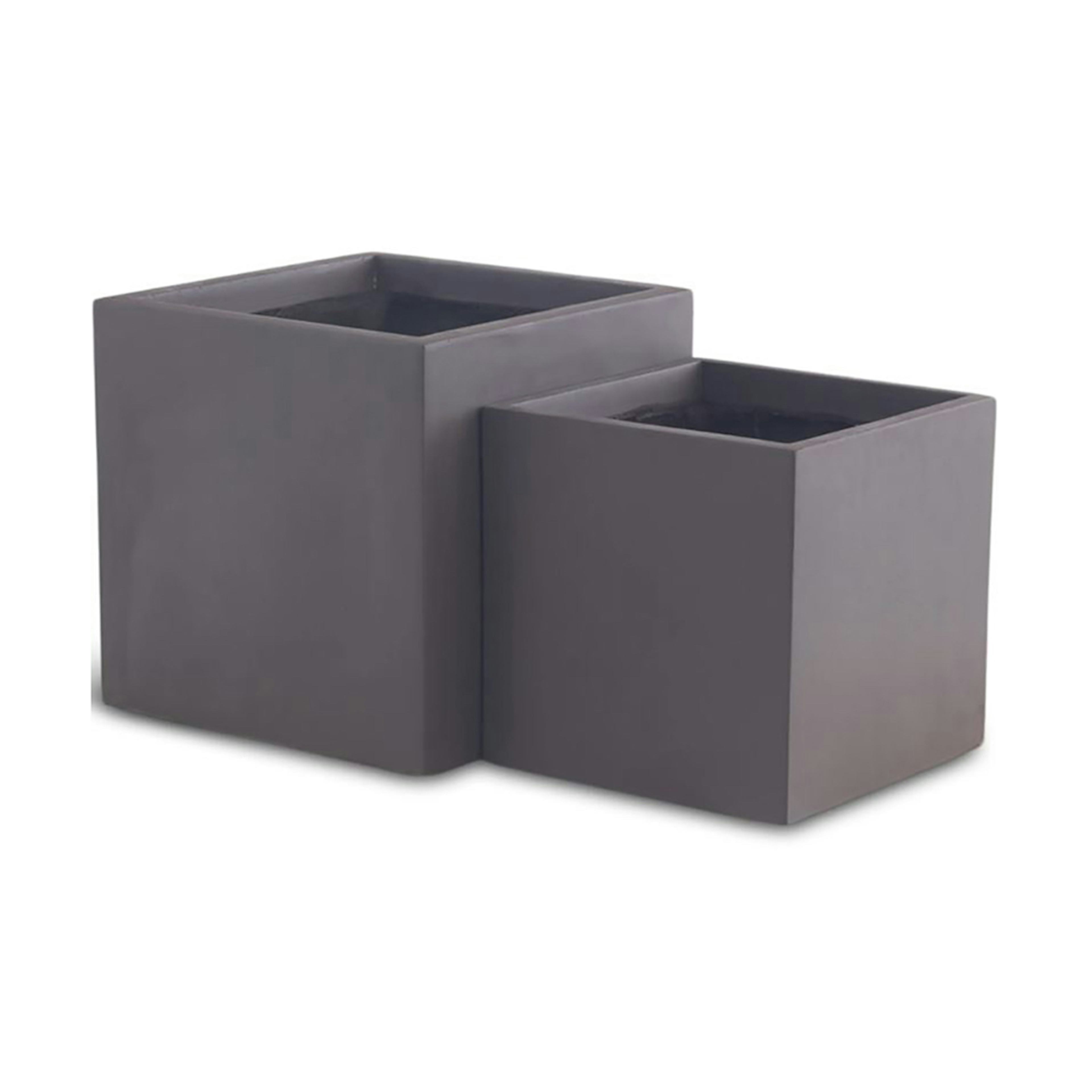 Kruka Lyfco Fyrkantig Mörkbrun 2-pack