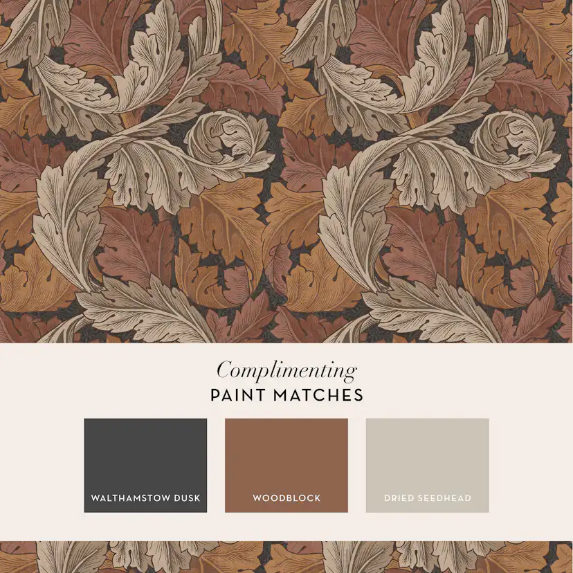 Tapet William Morris At Home Acanthus 124224 EasyUp, Mönstrad Orange