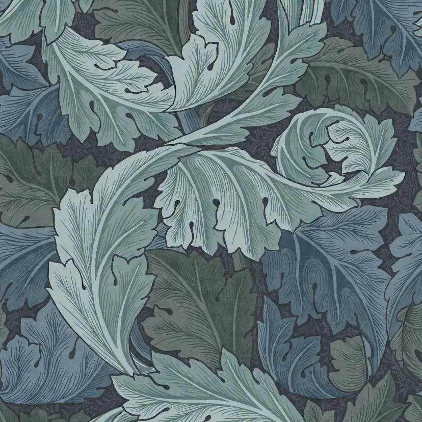 Tapet William Morris At Home Acanthus 124225 EasyUp, Mönstrad Blå