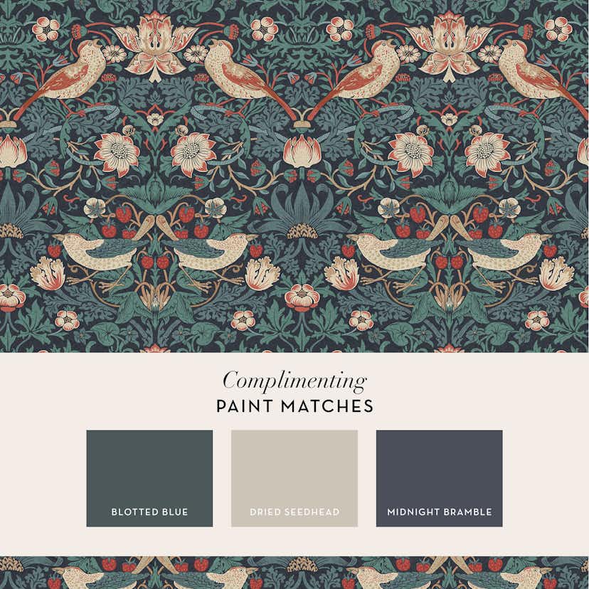 Tapet William Morris At Home Strawberry Thief 124231