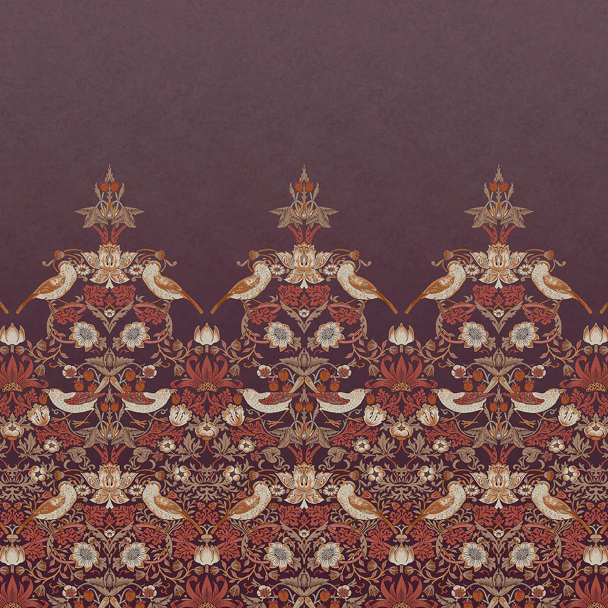 Fototapet William Morris At Home Strawberry Thief Plum