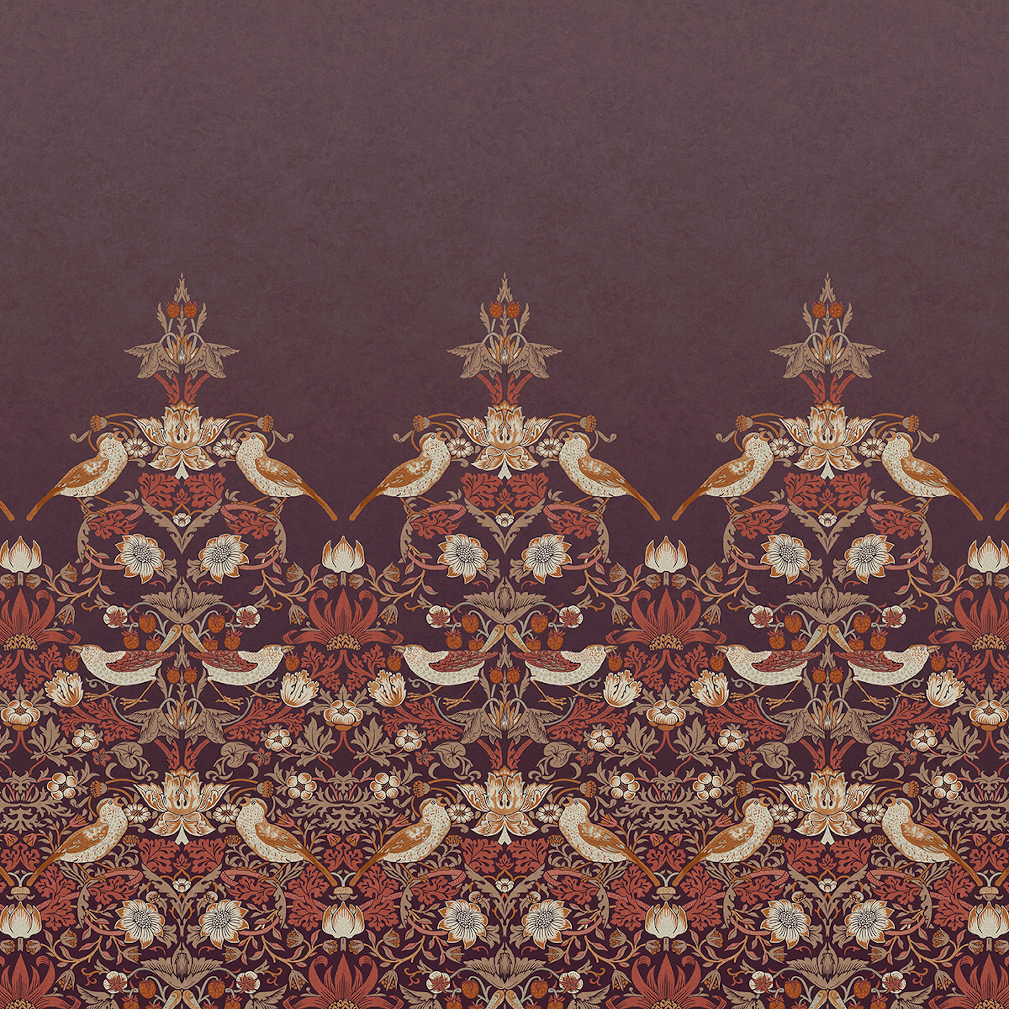 Fototapet William Morris At Home Strawberry Thief Plum