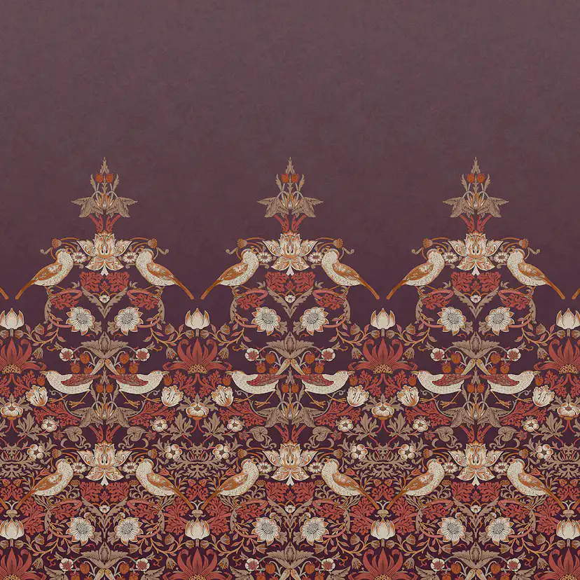 Fototapet William Morris At Home Strawberry Thief Plum