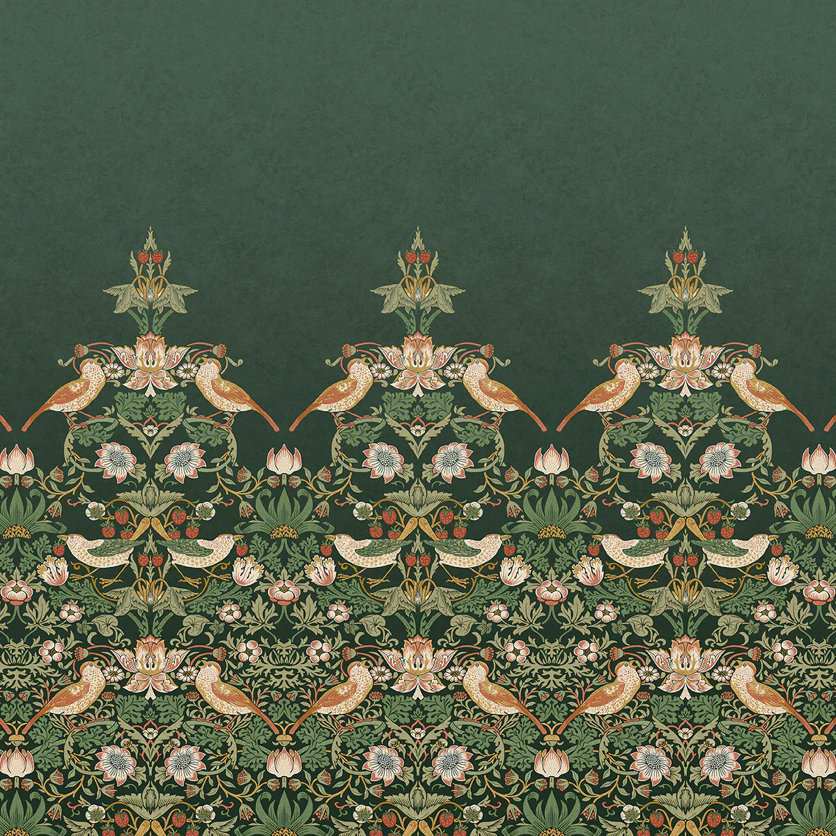 Fototapet William Morris At Home Strawberry Thief Green