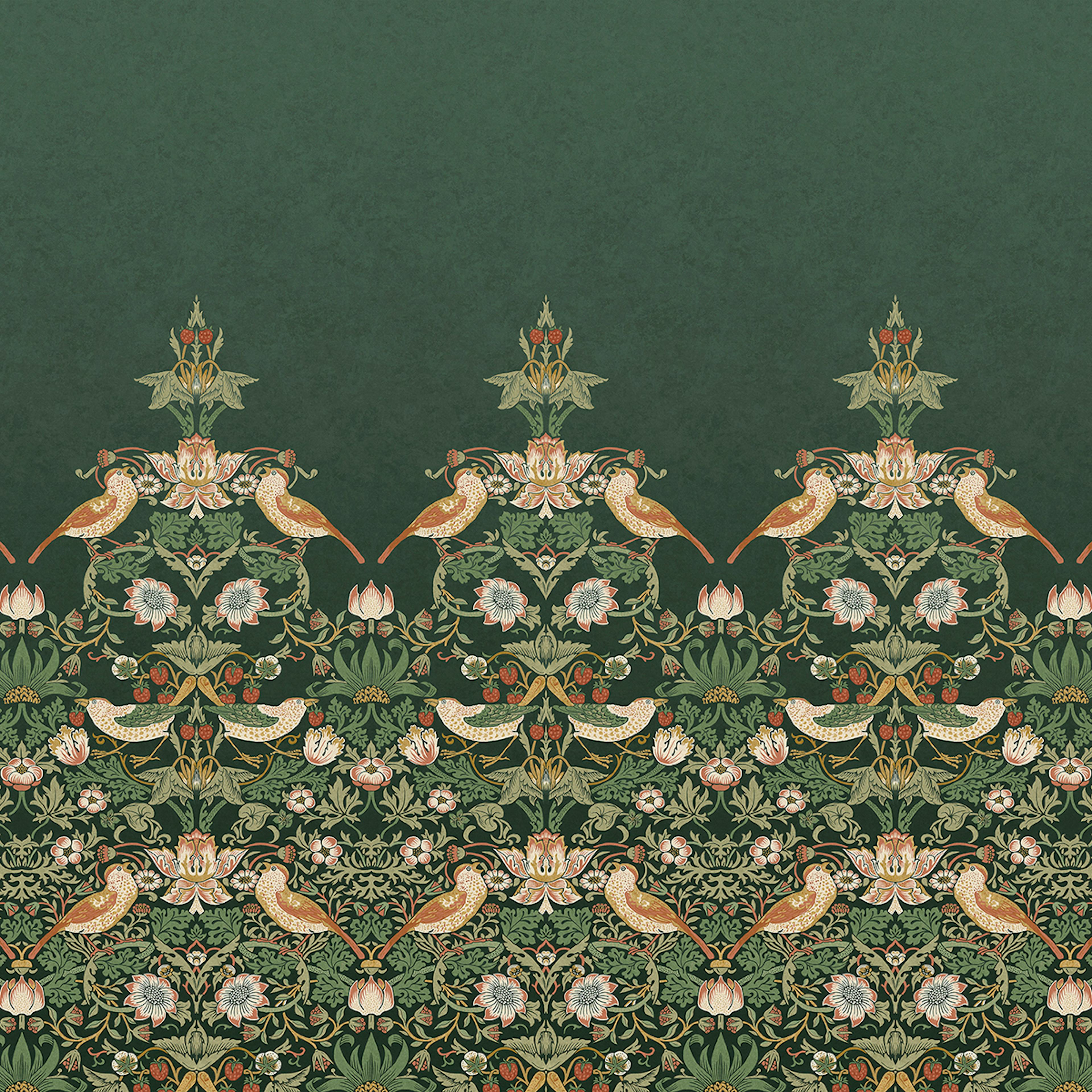 Fototapet William Morris At Home Strawberry Thief Green