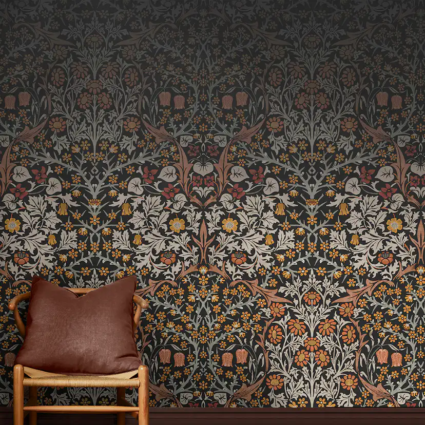 Fototapet William Morris At Home Blackthorn Charcoal