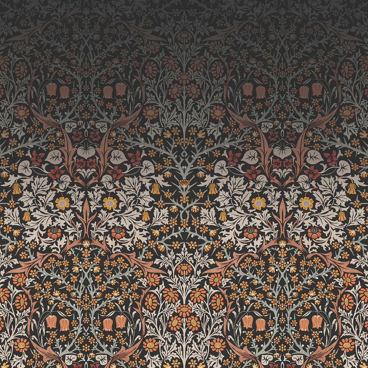 Fototapet William Morris At Home Blackthorn Charcoal