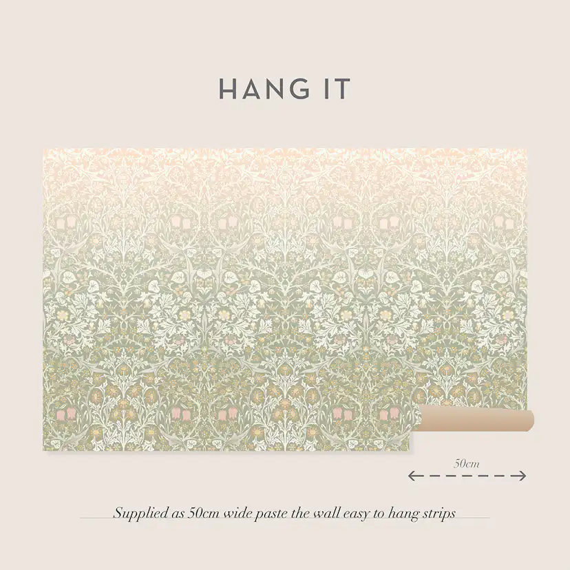 Fototapet William Morris At Home Blackthorn Sage & Pink