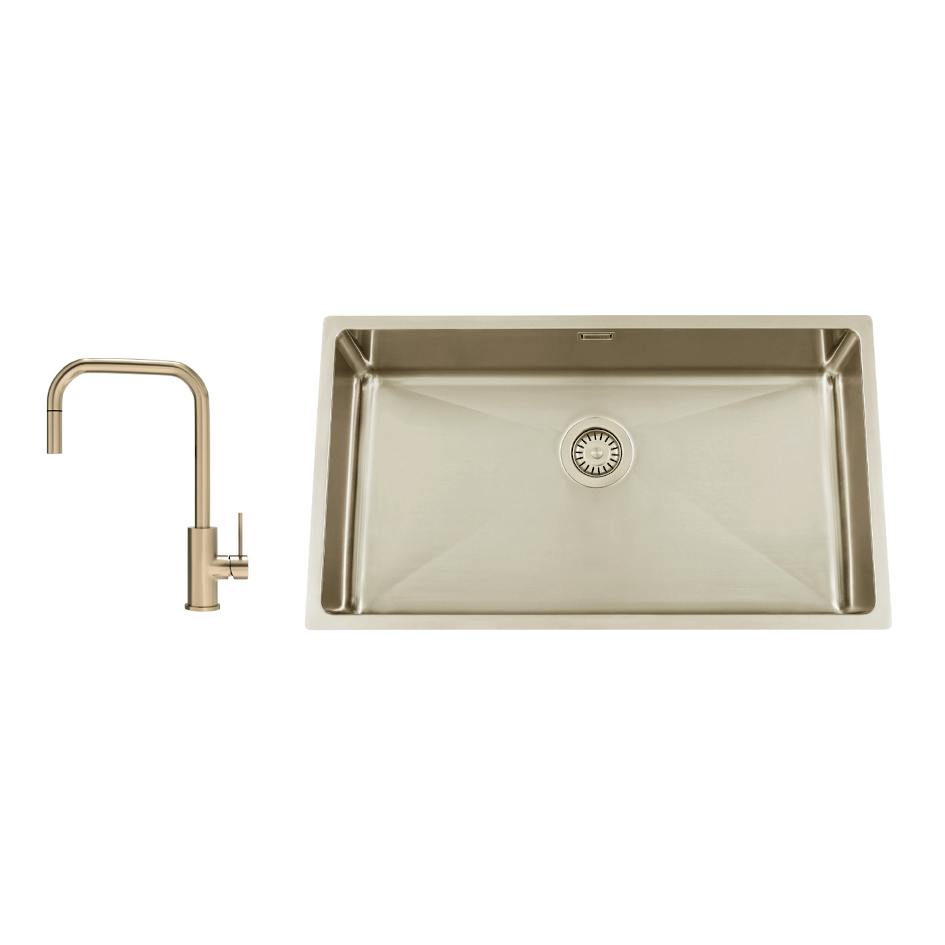 Disklåda Nordic Tech Titan 730 X med Köksblandare Steel Accent Square D