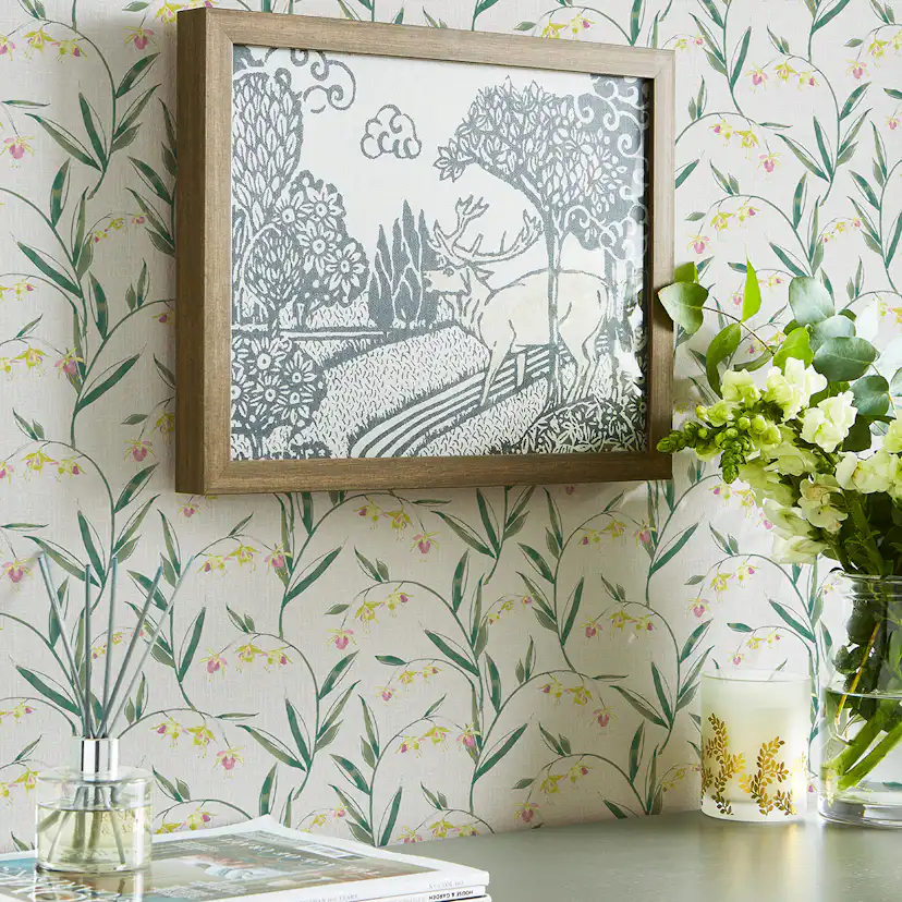 Tapet Laura Ashley Fulwell Fuchsia Grå