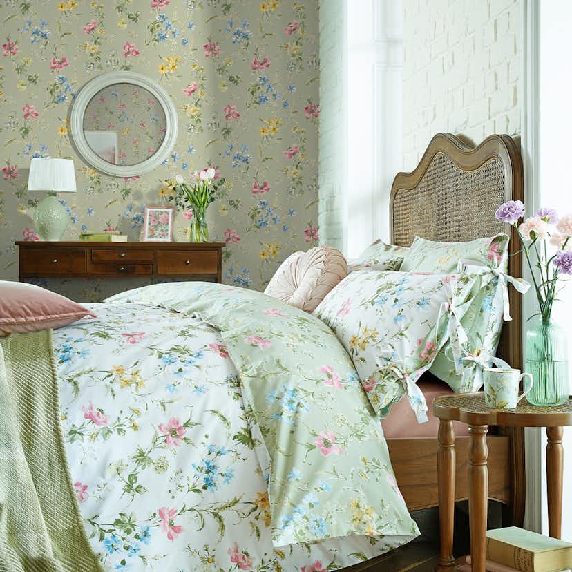 Tapet Laura Ashley Poppy Meadow Grön