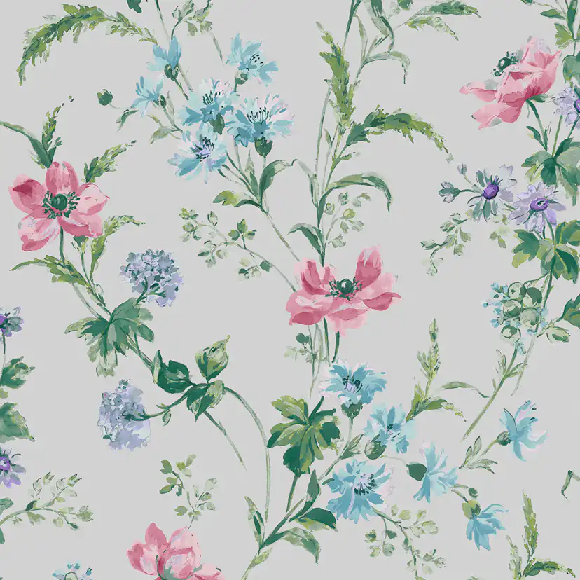 Tapet Laura Ashley Poppy Meadow Lila