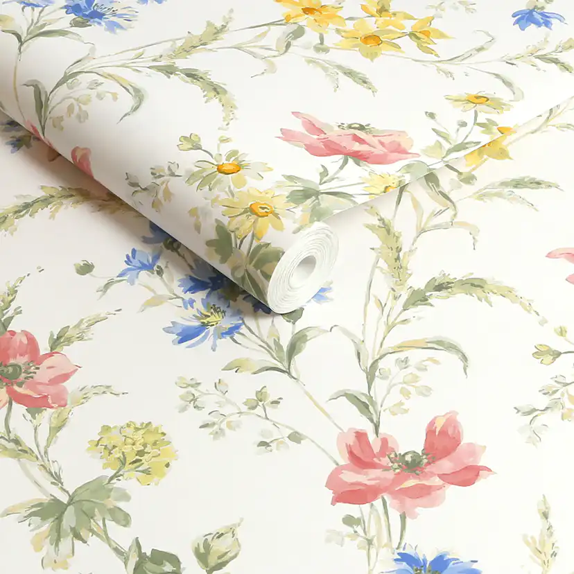 Tapet Laura Ashley Poppy Meadow Mångfärgad