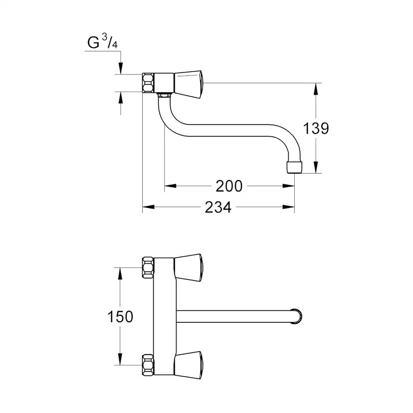 Köksblandare Grohe Costa S Väggmonterad 150 cc