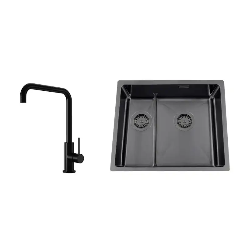 Disklåda Nordic Tech Titan 53 KHX Nickel med Köksblandare Steel Mood Shadow